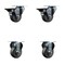 Service Caster 3'' Gray Poly Wheel Swivel Top Plate Caster Set with 2 Posi Brakes 2 Rigid, 4PK SCC-20S314-PPUB-PLB-2-R-2 - alternate 1